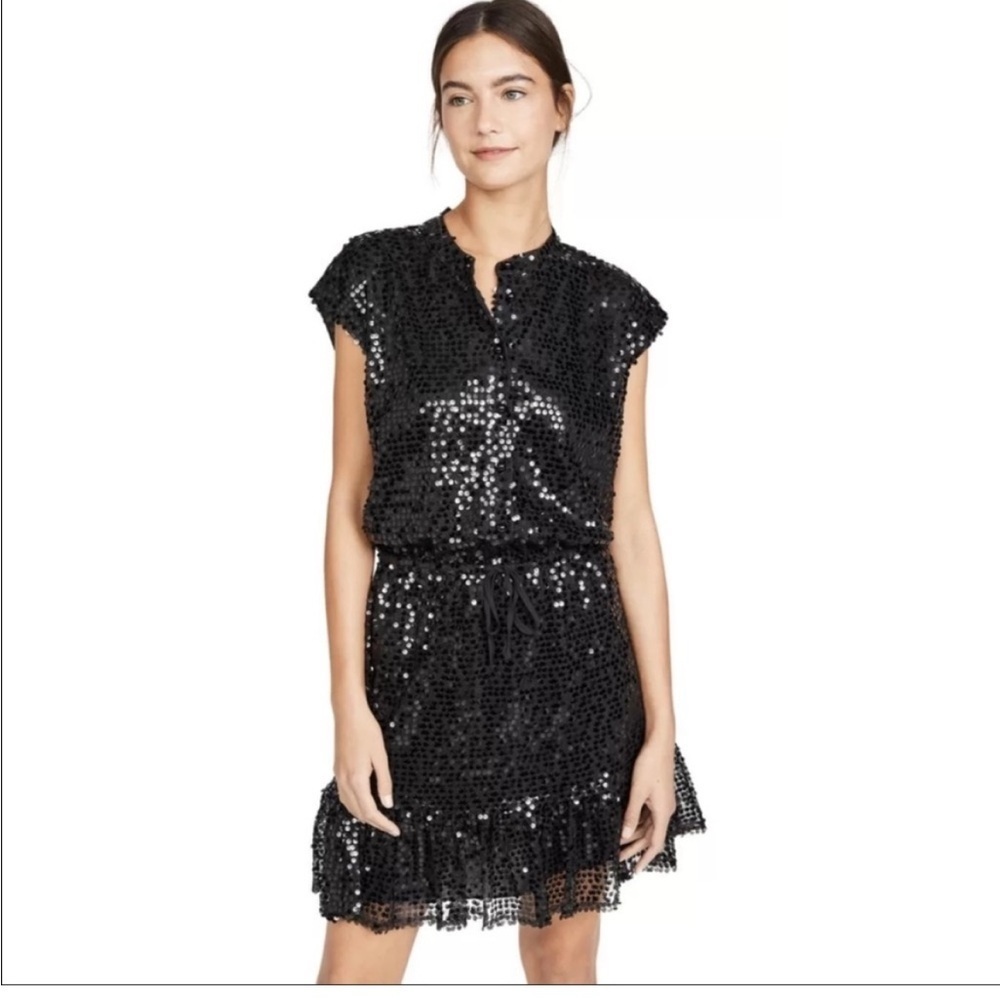 Rebecca Minkoff black sequins dress size S